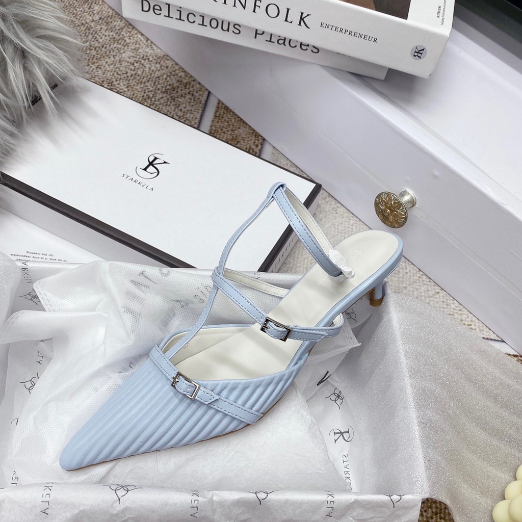 Sandal gân dây bản mảnh quấn cổ , gót nhú 3p xinh như một nàng thơ