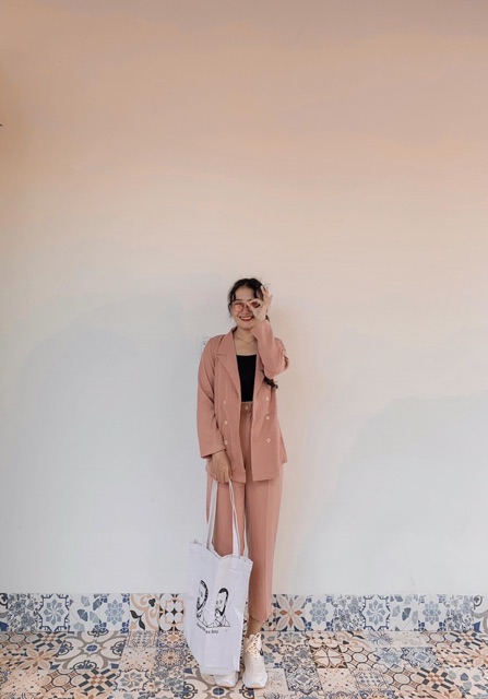 Set VEST HỒNG PASTEL