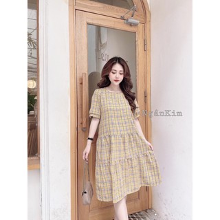 Váy bầu kẻ sọc trẻ trung❤️xuông a dấu bụng❤️3 mầu kẻ xanh kẻ đen kẻ vàng ❤️từ s đến 2xl❤️