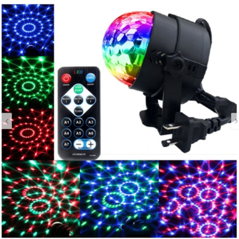 Đèn sân khấu ,đèn led,đèn laser phòng karaoke nhiều màu, cảm biến nhạc,xoay 360 độ 7 mau có remode  DT02