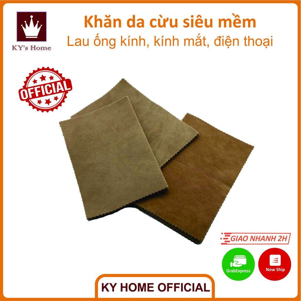 Khăn da cừu siêu mềm lau kính mắt ống kính máy ảnh màn hình điện thoại phủi bụi phủi tóc 11,7x7,5 cm