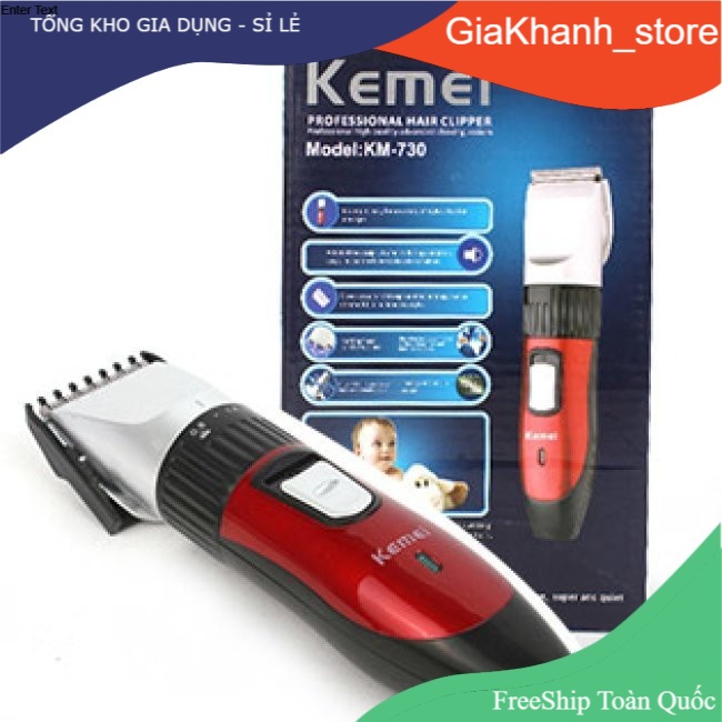 Tông đơ cắt tóc Kemei KM - 730 -  Máy Cắt Tóc Kemei Sạc Pin Siêu Nhỏ Gọn - LD121