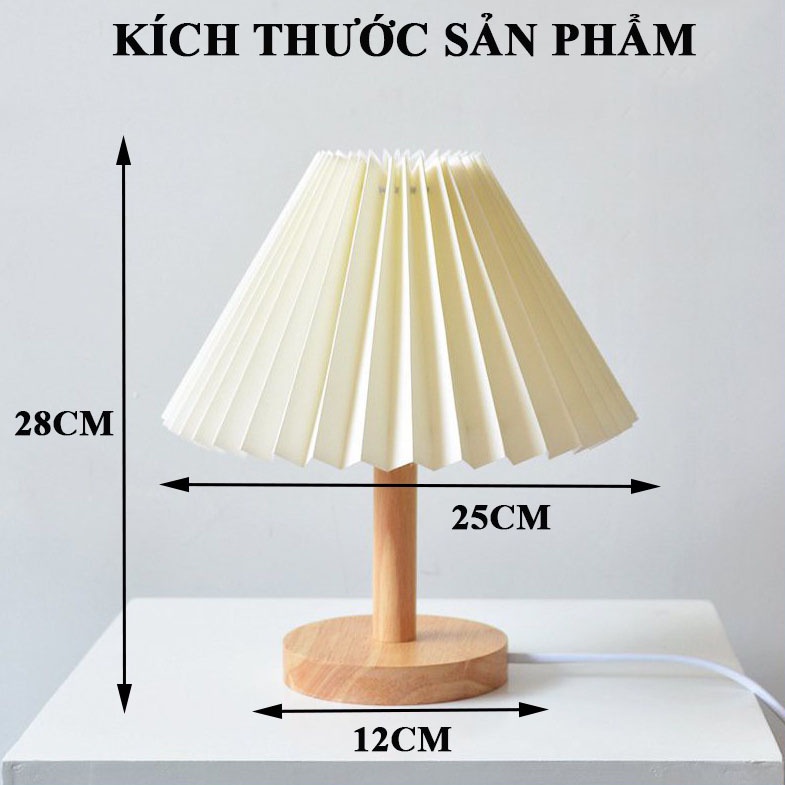 Đèn Ngủ Để Bàn Thân Gỗ BELLEVIE Đèn Bóng Led Phong Cách Vintage DN1