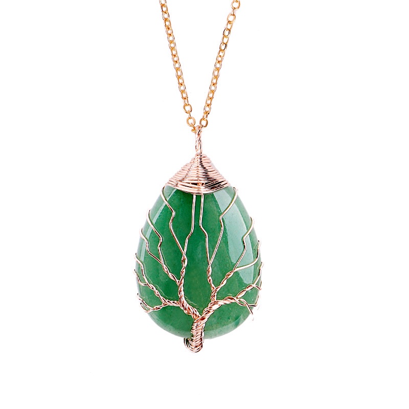 Vòng cổ Handmade Đính Đá Mã Não Hình Giọt Nước