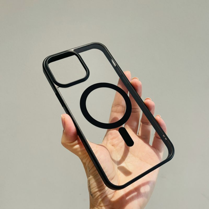 Ốp lưng LIKGUS trong viền màu hỗ trợ sạc cho Iphone 13 pro max