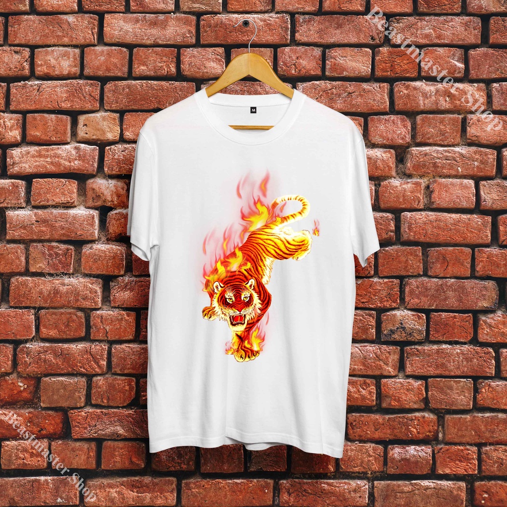 Áo Unisex Tuổi Dần hình con Hổ trẻ em Cotton cổ tròn mềm mại trẻ trung phong cách T44TIG020