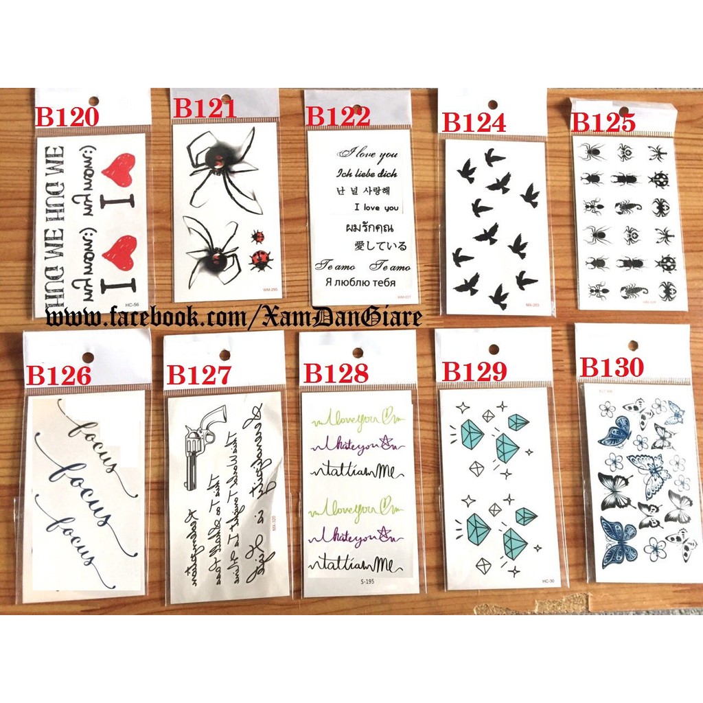 Hình Xăm dán Mini Nữ B120-B130