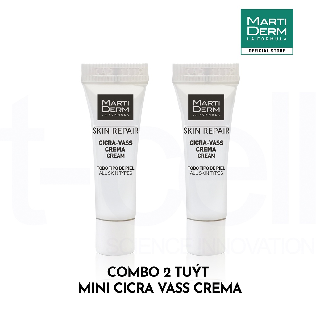 Combo 2 Mini Kem Dưỡng Tái Tạo & Phục Hồi Da Nhạy Cảm - MartiDerm Skin Repair Cicra Vass Cream (2 tuýp x 2ml)