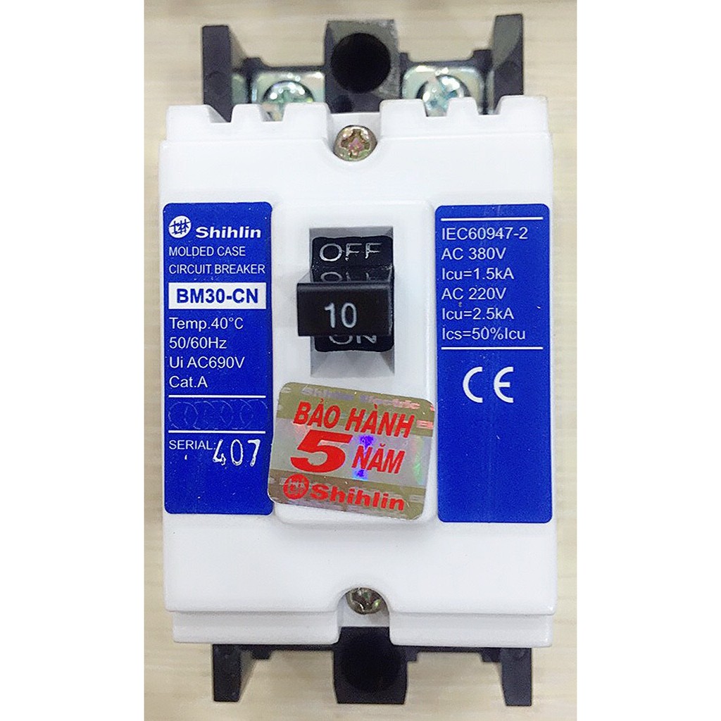 Cầu dao MCCB 2P 10A 1.5KA Shihlin