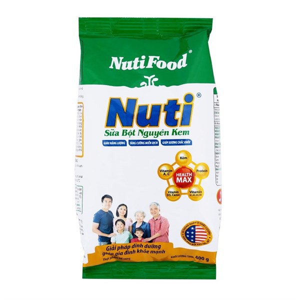 Sữa bột Nuti nguyên kem gói 400g (Nutifood)
