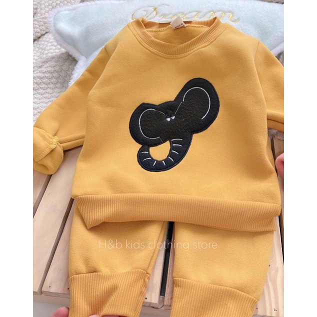 Bộ Nỉ Bông Cho Bé trai Và Bé Gái - Bộ Quần Áo Dài Tay Cho Trẻ Chất Nủ Bông Mềm Mịn Thấm Hút Mồ Hôi Tốt