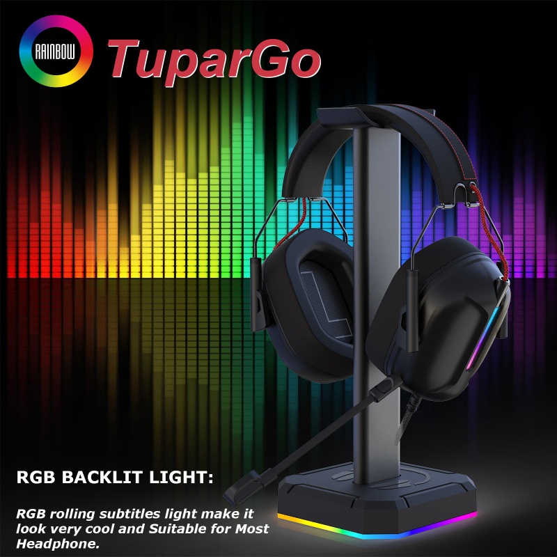 Giá Đỡ Trưng Bày Tai Nghe Có Cổng Sạc USB RGB Dành Cho Máy Tính Để Bàn