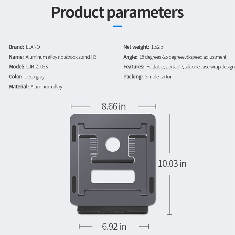 Giá Đỡ Máy Tính Bảng llano LJN-ZJ033 Dùng Cho Macbook Air Pro 11-15 Inch