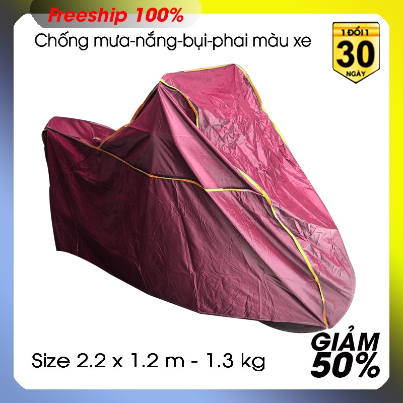 Bạt phủ xe máy 4HSHOP che nắng mưa loại dày - vải dù PVC - từ 1kg-1.3 kg - chống nước - chống nắng - sản phẩm có túi đẹp
