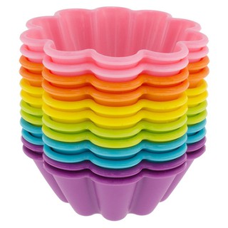 Set 10 khuôn cupcake silicon hình hoa cúc 73mm