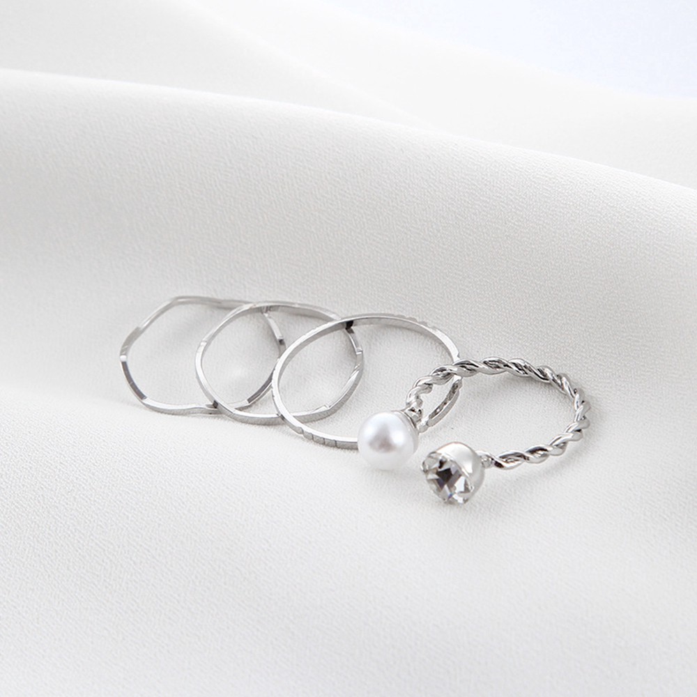 (Hàng có sẵn) Set 4 nhẫn phong cách thanh lịch xinh xắn