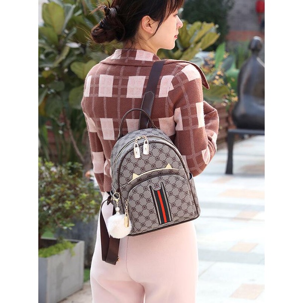 Balo CHUWANGLIN da PU in họa tiết chữ cái thời trang cho nữ