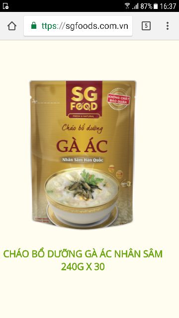 10 gói cháo tươi của cty Sg food