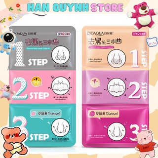 SET MẶT NẠ LỘT MỤN ĐẦU ĐEN 3 BƯỚC BIOAQUA - LỘT MỤN ĐẦU ĐEN Ở MŨI