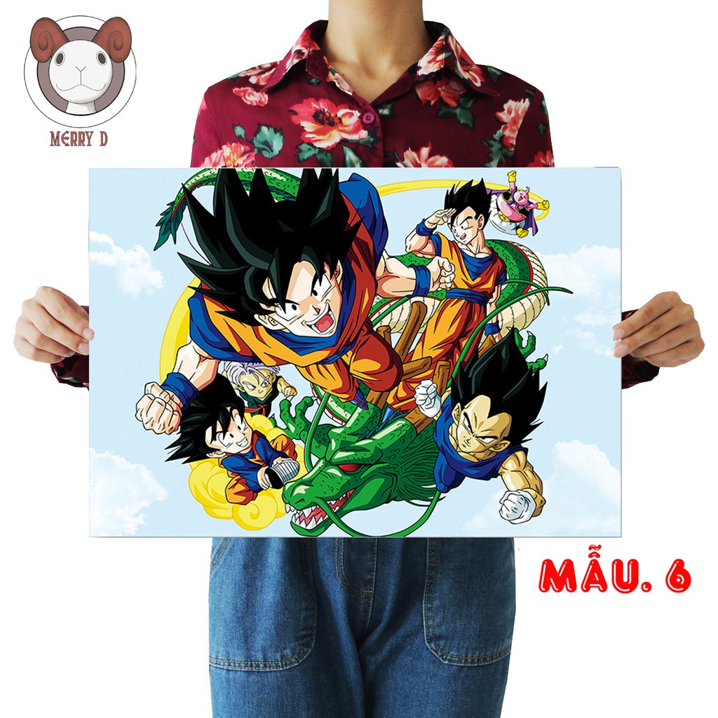 Poster 51x36cm Dragon Ball Vintage - Goku - Vegeta - 7 Viên Ngọc Rồng - Hình Trang Trí Vintage