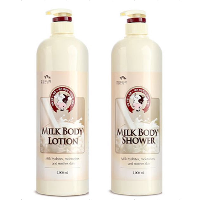 [Somang] 1+1 Milk Body Lotion 1000ml / Milk Body Wash 1000ml / Total of Two Bottles!