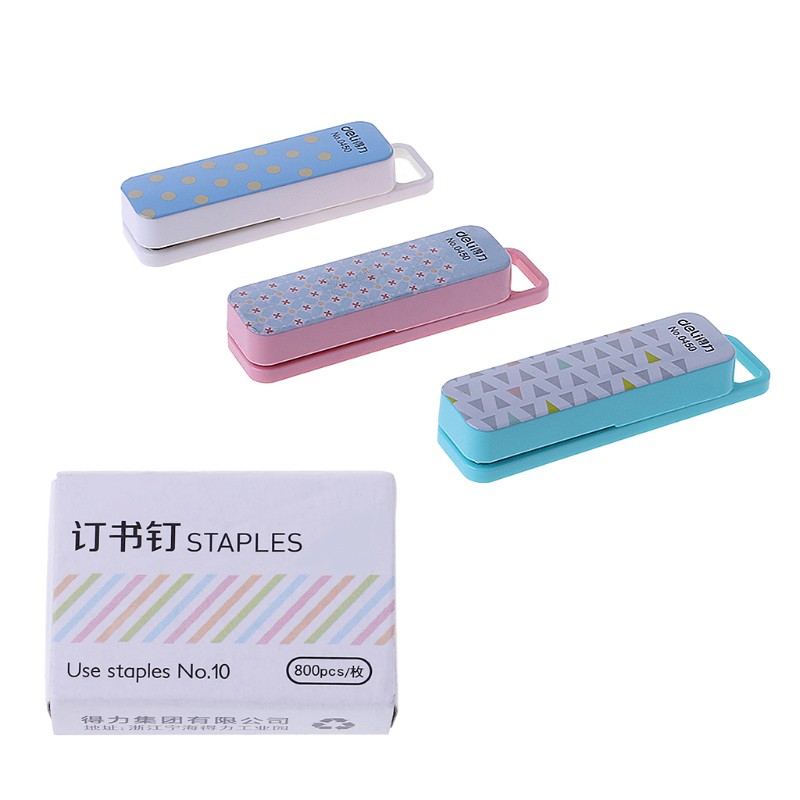 Bộ dụng cụ bấm ghim mini 3 màu tuỳ chọn