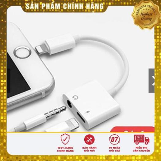 [1 đổi 1]  - Cáp chuyển đổi chân dẹp IPhone ra 1 chân dẹp, 1 chân tròn 3.5mm