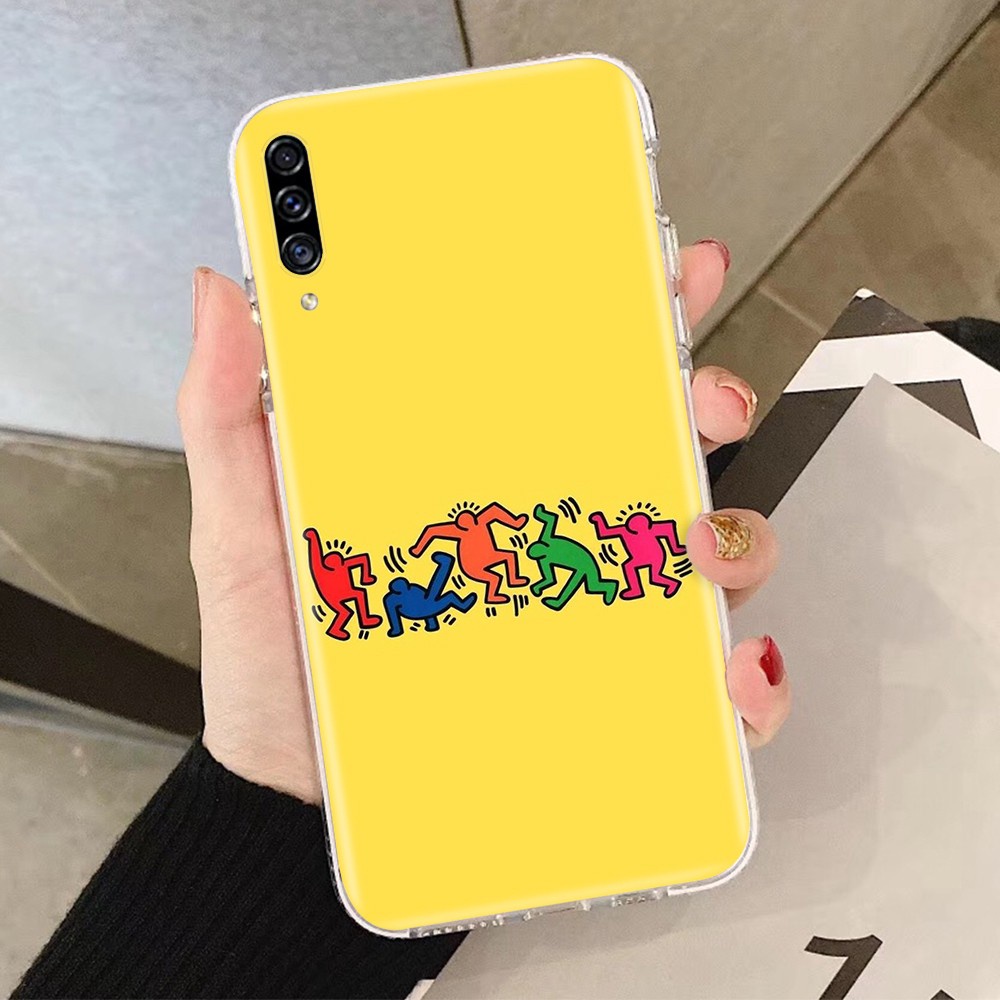 Samsung Galaxy J8 J7 Pro Prime Duo J6 Plus 2018 Casing Case Soft Transparent 151GT Keith Haring Phone Cover