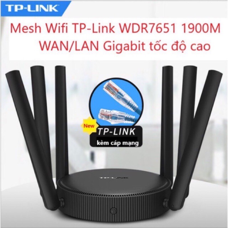 Bộ Phát Wifi Mesh Gigabit TP-Link WDR7651 AC1900 Băng Tần Kép Xuyên Tường Cực Khỏe Wifi Mesh Gigabit