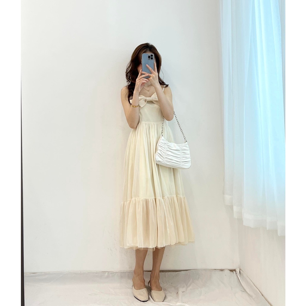 (FREESHIP) đầm hai đây xinh nơ ngực quảng châu miho.house