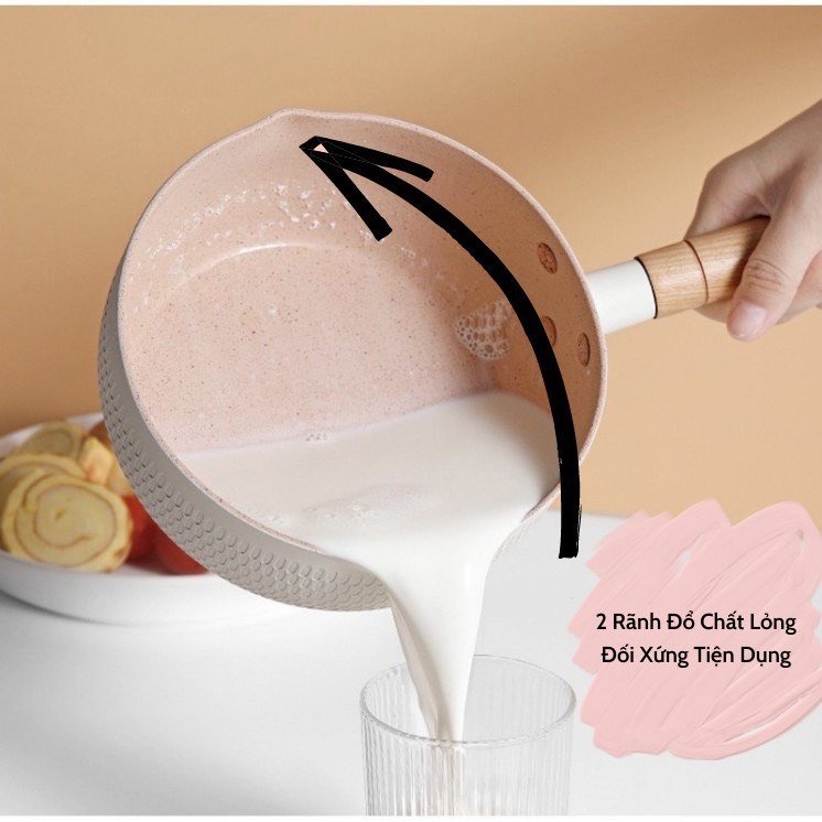 Chảo lòng sâu chống dính 18cm - Tiện dụng chiên, xào, nấu - Nồi nấu bột cho bé tện lợi