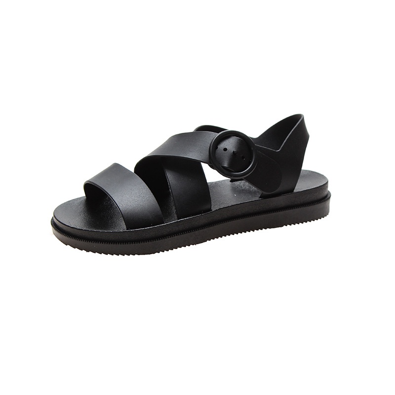Dép Sandal Màu Trơn Phong Cách Hàn Quốc Dễ Thương Thời Trang Đi Biển Cho Nữ