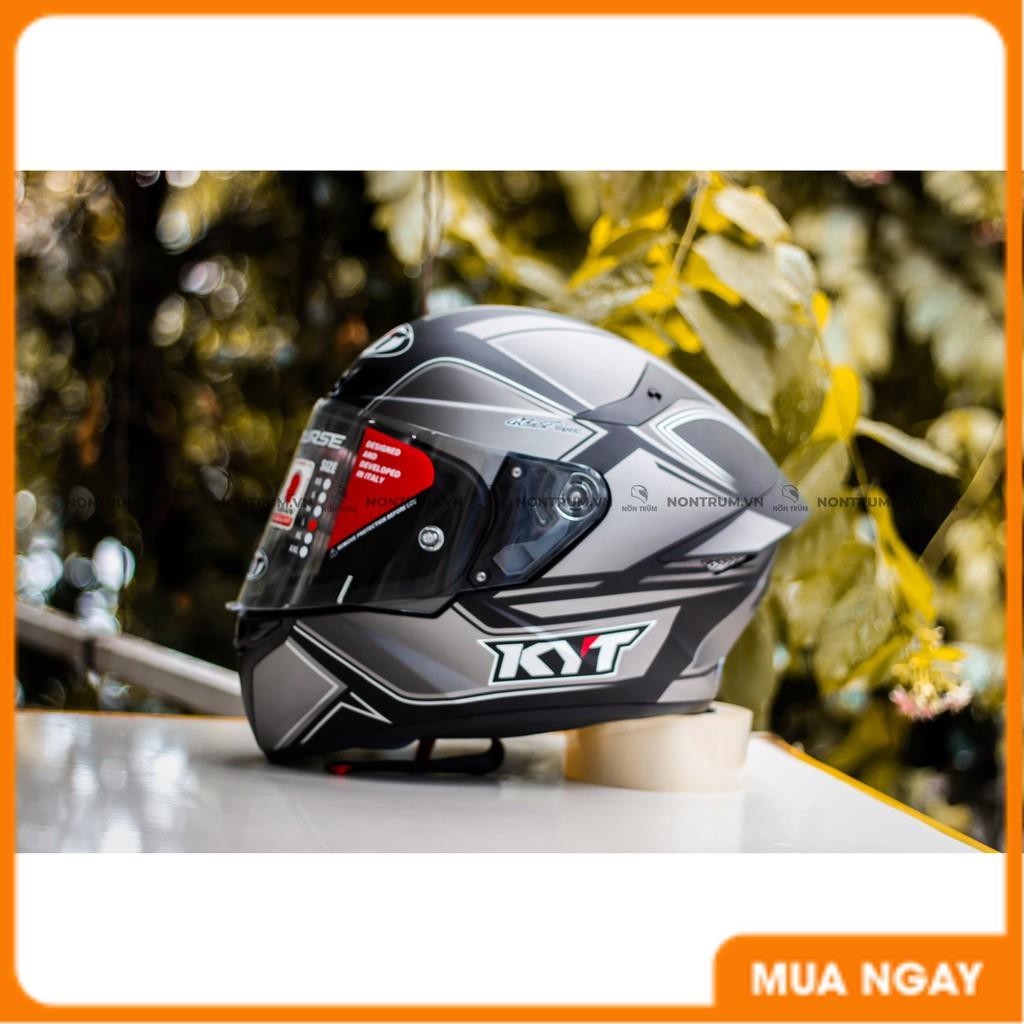 Nón bảo hiểm fullface KYT TT Course tem Tourist xám đen nhám