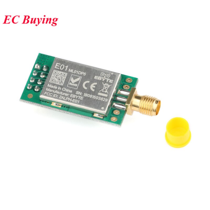 Mô Đun Thu Phát Không Dây NRF24L01 E01-ML01DP5 Ebyte 20dBm Phạm Vi 2100m SPI NRF24L01 + PA + LNA 2.4GHz RF20210822
