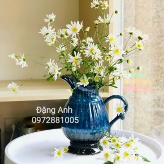 Lọ cắm hoa men hoả biến dáng bình sữa.