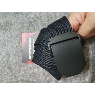 Dây nịt thắt lưng vải Canvans nylon belt full đen dây đen và mặt đen full black buckle dài 125cm rộng 3.8cm nhiều loại