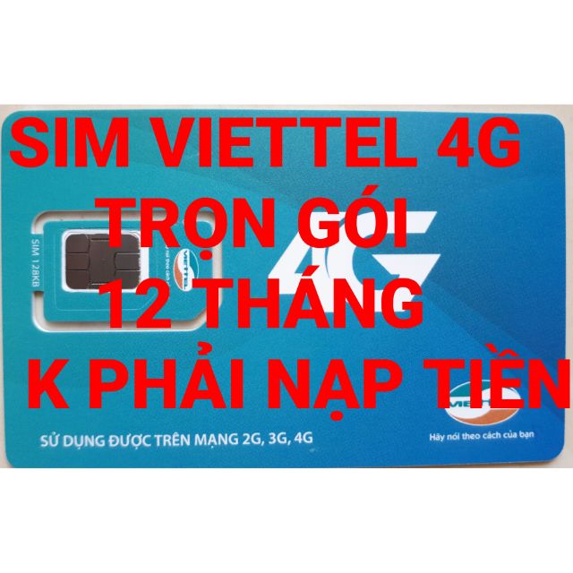 Sim 4G viettel trọn gói 12 tháng