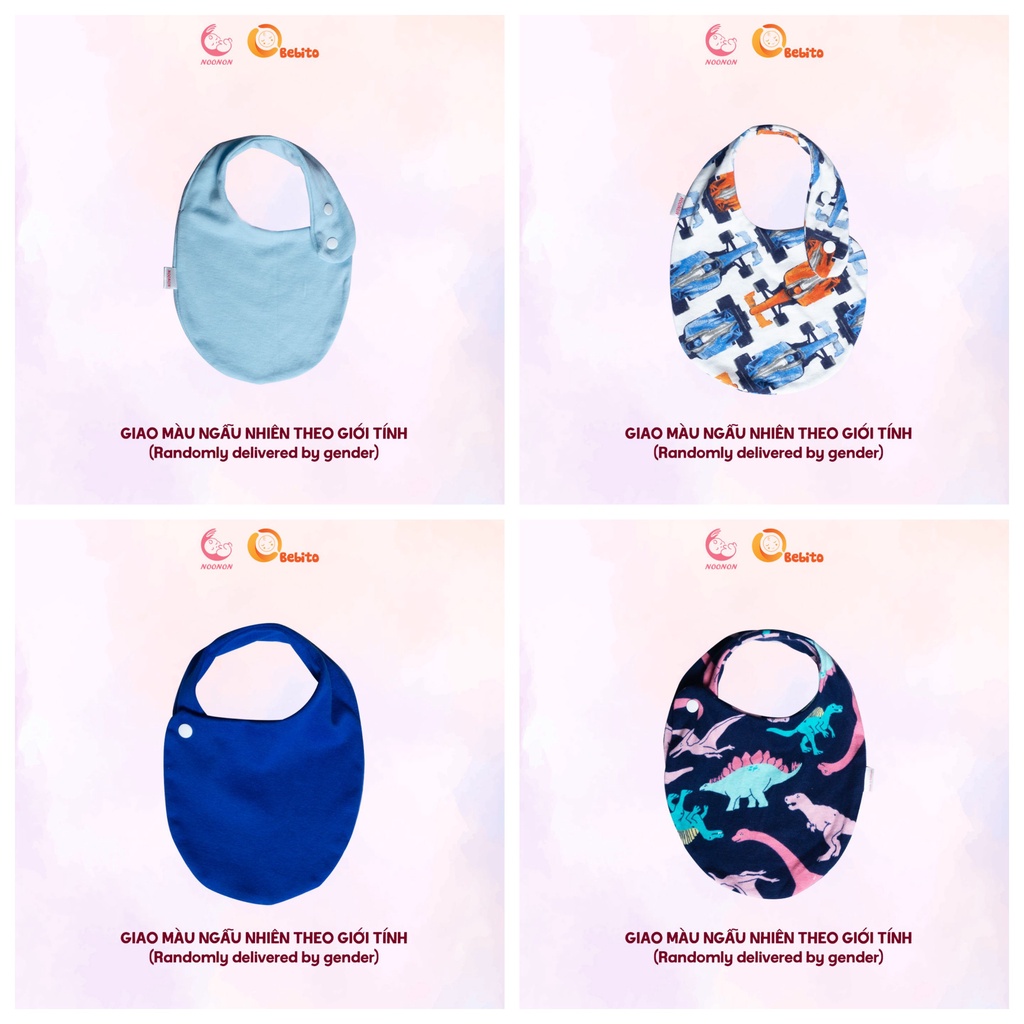 Yếm ăn dặm cho bé TURBAN yếm cúc bấm 2 nấc cao cấp chất liệu vải cotton - mã YADU01 - sp 18