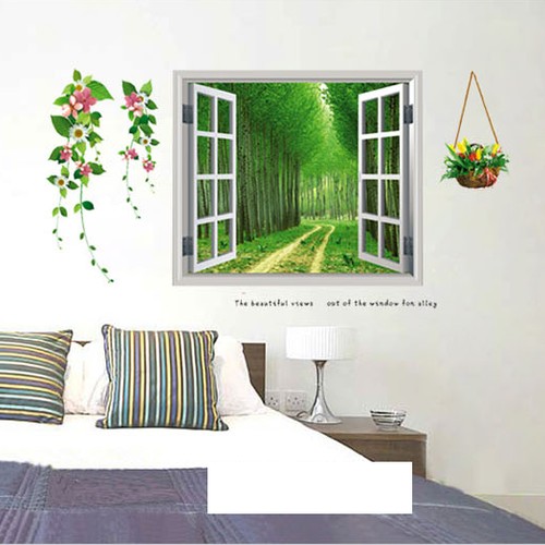 Decal cửa sổ con đường xanh 2 - DCS023