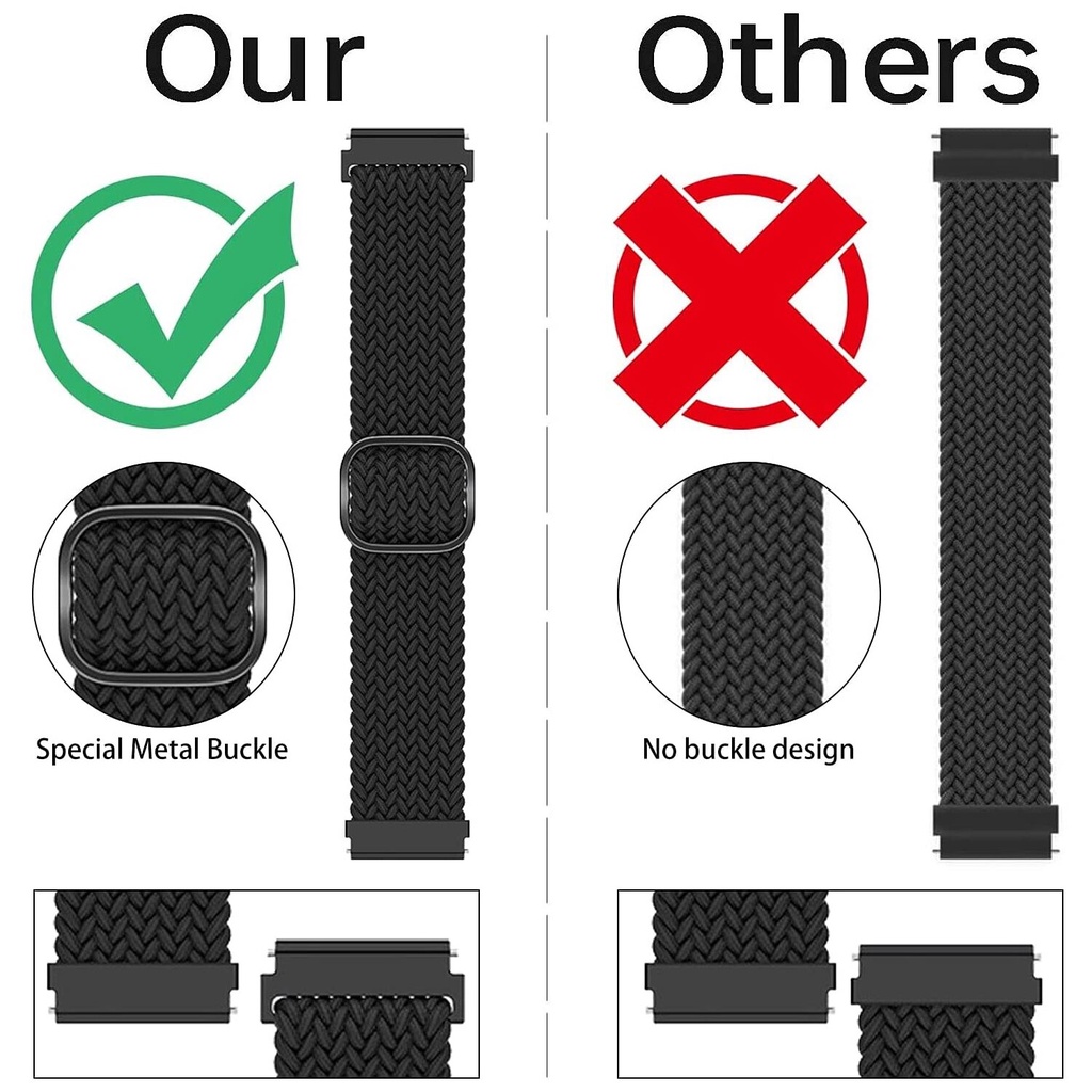 Dây Đeo Kiểu Bện 20Mm 22Mm Cho Đồng Hồ Thông Minh Samsung Galaxy Watch 3 46Mm 42Mm Active 2 40mm 44Mm Gear S3 Huawei GT2 Pro
