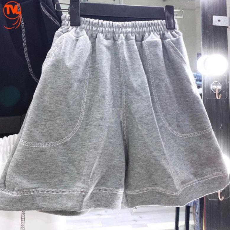 Quần short nữ may chỉ nổi TVL1999, Quần đùi nữ da cá cạp chun ống rộng chất cotton thoáng mát thoải mái cho người mặc ་