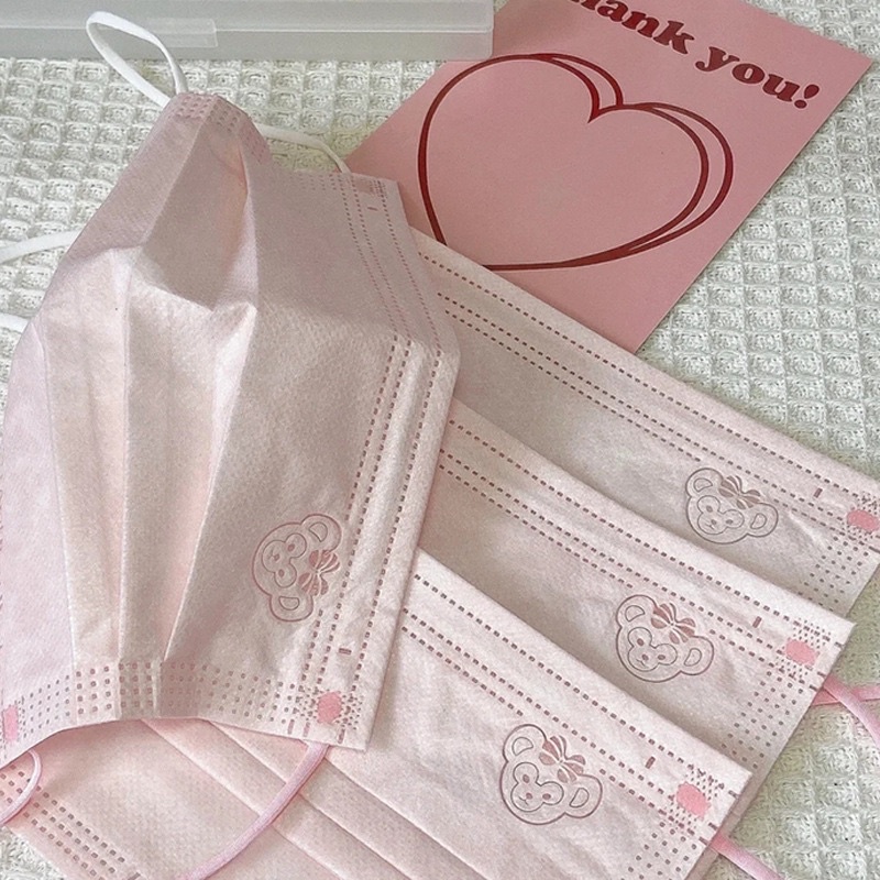 Khẩu trang hồng khỉ cute đáng yêu