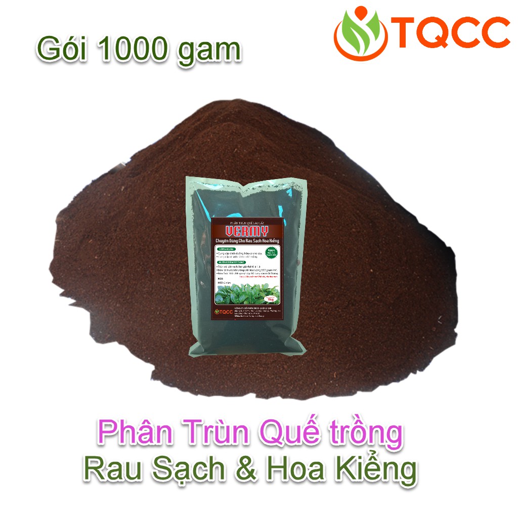 Phân bón sinh học cao cấp Vermy trồng rau sạch và hoa kiểng gói 1000 gam