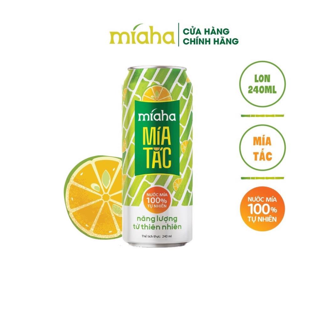 Nước mía lon Miaha, nước giải khát 100% tự nhiên bổ dưỡng lon 240ml - Happy Life 4U