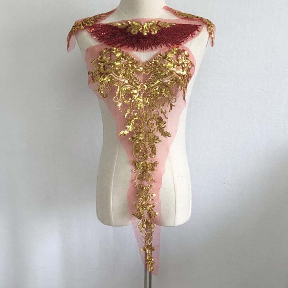 1 Bộ Miếng Vá Quần Áo Hình Đám Cưới Màu Vàng Đỏ Xanh Dương Đính Kim Sa