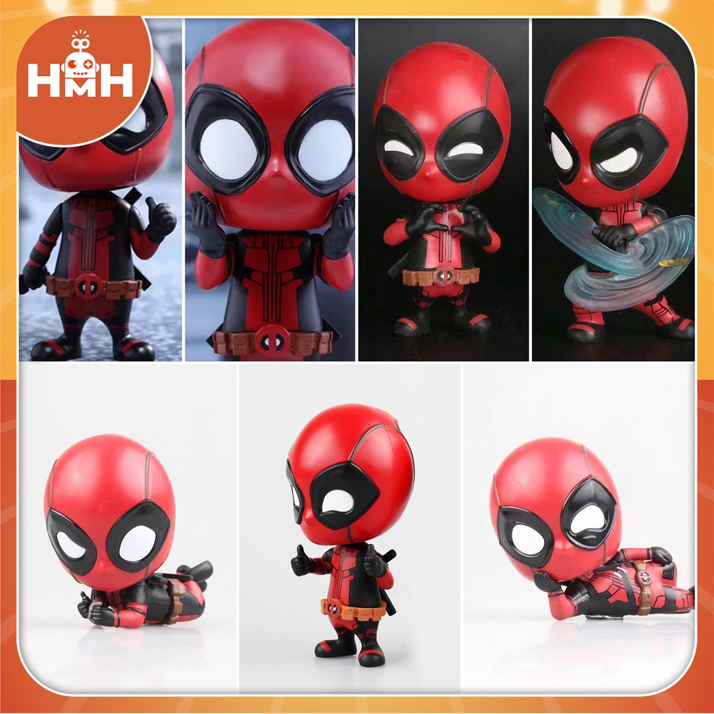 Mô hình Deadpool chibi - Đồ chơi trang trí Deadpool dễ thương, hài hước đầu lúc lắc lò xo