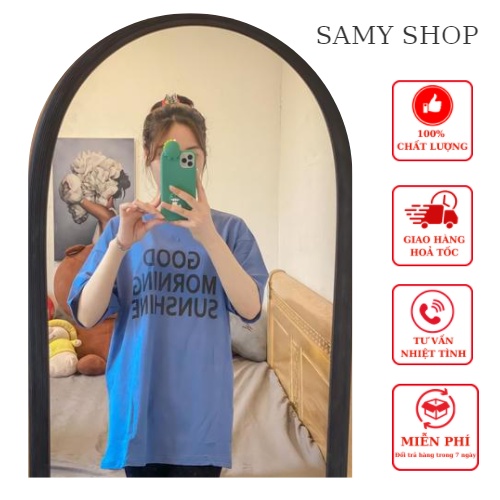 Áo phông thun nam nữ, áo thun form rộng chất cotton good morning GIÁ TỐT