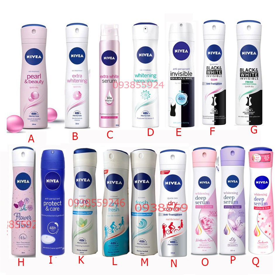 Xịt Khử Mùi Nivea dưỡng ẩm chuyên sâu 150ml