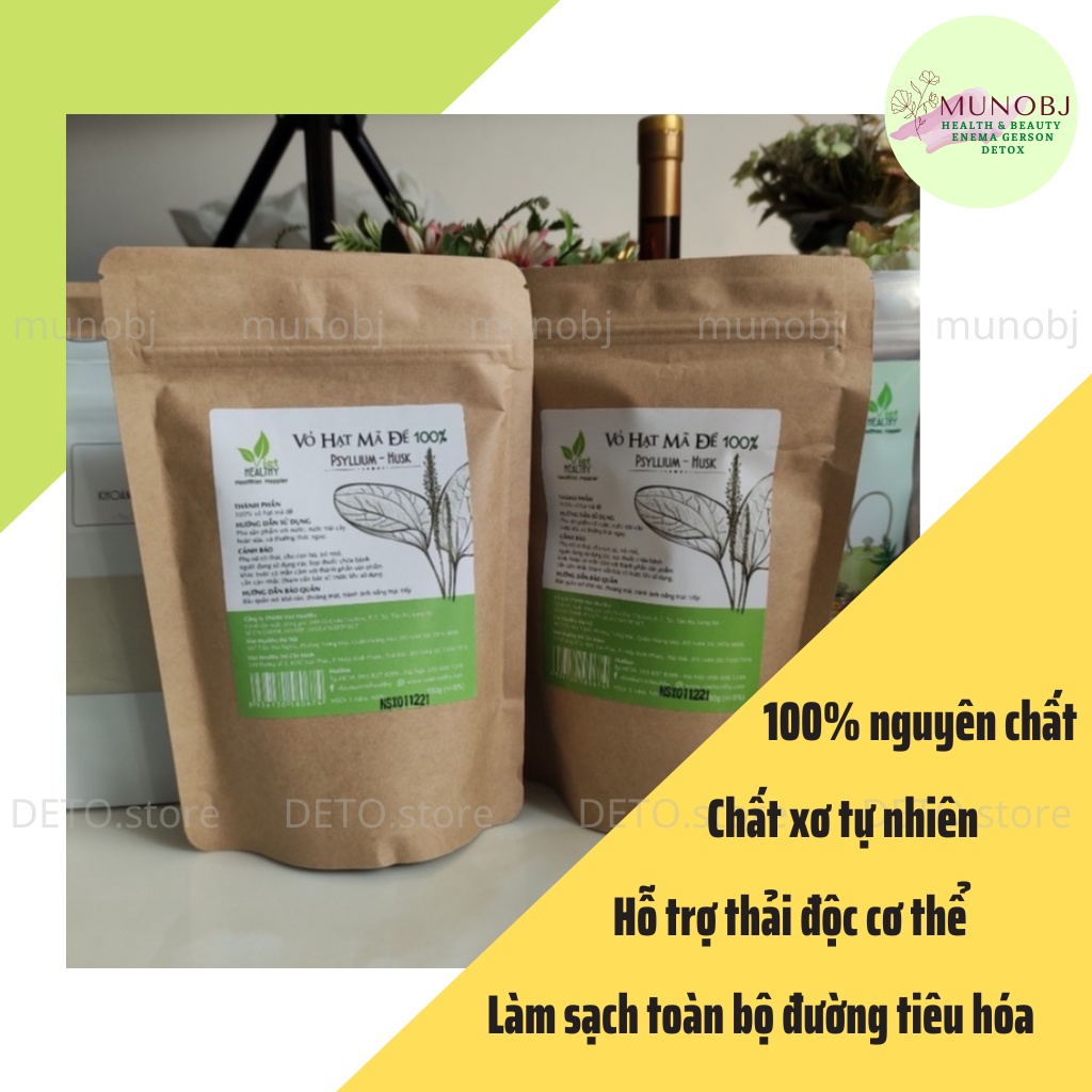 Combo khoáng sét và vỏ hạt mã đề Viethealthy thải độc