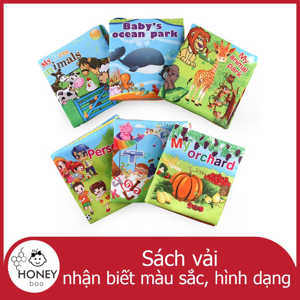 【BKM-KAIN】Sách vải phát triển giác quan, tập nhận biết con vật, chữ số cho bé